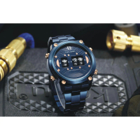 DISKON Evans Jayden Jam Tangan Pria 9424 Rantai Stainless Steel Turbine Water Resistant 3ATM Watches