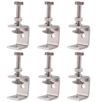 6Pcs C Clamps,U Clamps for Metal Working, Small Desk Clamp with Stable Wide Jaw Opening &amp; Protective Pads/I-Beam Design