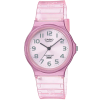 【CASIO 卡西歐】卡西歐薄型石英錶-果凍粉紅(MQ-24S-4B)