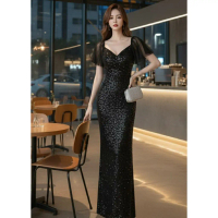 promo Cathy Party Dress Bridesmaid Baju Pesta Bludru Sequin