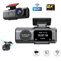4K+1080P Vehicle Driving Recorder G-Sensor Car DVR Night Vision Dual Lens Auto Video Camera Circle Recording 24H Parking Monitor