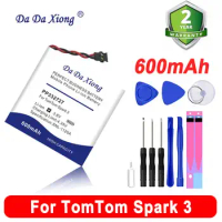 DaDaXiong Battery for TomTom Spark 3 Heart Music 1S1P-PP332727AE TomTomSpark3 Cardio GPS Watch 2 Wire Plug 600mAh