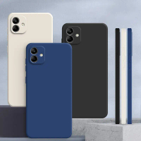 Sarung Samsung A06, warna pepejal Samsung A06 silikon cecair sarung pelindung kalis kejutan