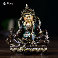 黃財神佛像 4寸藏傳佛教臺灣銅描金描銀藏巴拉 密宗供奉佛像擺件