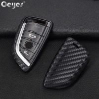 Ceyes Auto Key Shell Carbon Fiber Protection Covers Car-Styling Case For Bmw New X1 X5 X6 5 Series 2014 2016 Holder Accessories