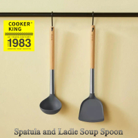 Cooker King Spatula Sutil Ladle Soup Spoon Gagang Kayu Anti Panas