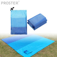 PROSTER Blue Large Waterproof Picnic Blanket Travel Outdoor Beach Camping Soft Mat Mattress Foldable Stand Blanket Kit 210*200cm