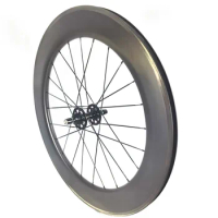 Track Bike Carbon Wheels Fixie Wheelset 60mm 82mm Depth Clincher Double Fixed Gear Hub Single Speed Bicycle Clincher Wheelset
