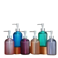 Color Clear Soap Dispenser Bottle Refillable Liquid Hand Soap Shampoo Dispenser for Bathroom Kitchen