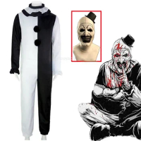 Clown Joker Cosplay Costumes Anime Figure Mask Terrifier Jumpsuit Halloween Costumes Role Play Clothing Party A Uniform Suit