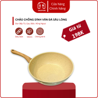 EMOOJOO Chảo chống dính sâu lòng vân đá 28cm chao chong chảo sâu