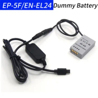 EP-5F DC Coupler EN EL24 Dummy Battery&amp;EH-5A EH5 USB type C PD DC Cable for Nikon 1 J5 1J5 Camera