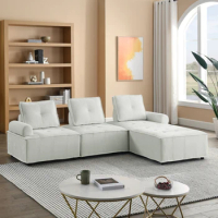 L-Shape Modular Sectional Sofa, DIY Combination sofa, Chenille sofa