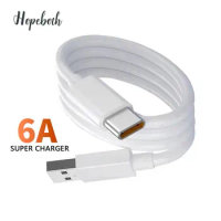 100pcs 6A USB C Cable 66W Super Fast Charge For Huawei Mate 40 Xiaomi 12 Pro Realme Mobile Phone QC 3.0 Type C Cables Data Cord