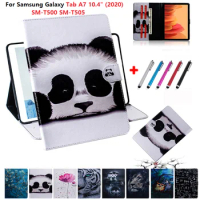 For Samsung Galaxy Tab A7 2020 Case Funda Panda Flower Printed Cover For Galaxy Tab A7 Case 2020 SM-T500 SM-T505 SM-T507 10.4