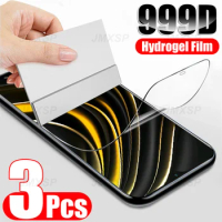 3Pcs Hydrogel Film For Xiaomi Poco F4 F3 GT F1 Screen Protector For Xiaomi Poco X3 X4 NFC GT X5 F2 Pro C40 C50 Protective Film