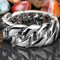 Fashion 316 Stainless Steel Silver Color Bracelet Bangle Men's Heavy Chunky Link Chain Bracelet Jewellery Bracelets Bangle