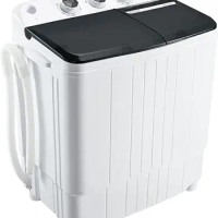 Homguava Portable Washer Machine 17.6LBS Capacity Mini Washing Machine 2 in 1 Compact Washer and Dryer Combo Twin Tub Laundry Wa