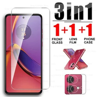 3 In 1 Camera Lens Screen Protector For Motorola Moto G84 6.5 inches Tempered Glass for Motorola Moto G84 Shockproof Phone Case