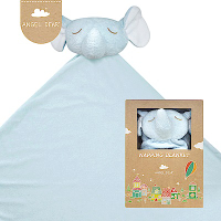 美國 Angel Dear 大頭動物嬰兒毛毯禮盒版 (藍色大象)