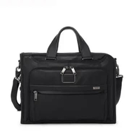 TUMI Alpha Slim Deluxe Portfolio Bag - Tas kerja Pria - Black/Leather