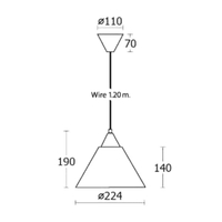 โคมไฟแขวนพลาสติก (E27x1) รุ่น PYRAMID/BK ขนาด 22.4 x 22.4 x 19 ซม. สีดำ