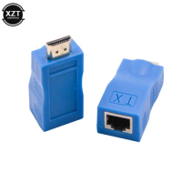 HDMI-compatible to RJ45 Expansion Transmitter HDMI-compatible to 4K RJ45 Single-port Network Cable LAN Ethernet Cable 30m