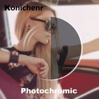 Konichenr Photochromic Series 1.56 1.61 1.67 1.74 Prescription CR-39 Resin Aspheric Glasses Lenses Myopia Lens Darken in the Sun