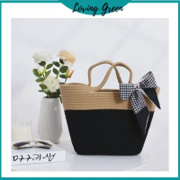 2023 New Woman bag Fashion Straw bag Woven Handbag Women Summer Beach Bag Rattan Handle Tote Bag