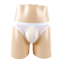 Men Briefs Seamless Sexy Low Waist Ice Silk Panties Ultra-Thin Transparent U Convex Cup Underwear Breathable Calzoncillos Hombre
