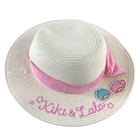小禮堂 雙子星 編織帽 兒童帽 圓頂帽 草帽 遮陽帽 海灘帽 (米粉 2020夏日服飾)