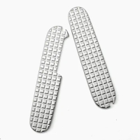 Checkered Pattern Titanium Alloy Knife Scale Handle Patches For Universal 91MM Victorinox Swiss Army Knives Grip DIY Make Parts