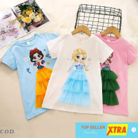 Baju DRESS FROZEN SL Dress anak perempuan spandex putih Kekinian Tiktok shop Fashion Muslim Ramadhan