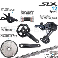 SHIMANO SLX M7100 1x12 Speed Groupset with Shifter Rear Derailleur CRANKSET and Cassette Sprocket 11-50T/52T CN-M6100 Chain