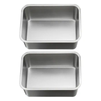 2Pcs Stainless Steel Buffet Tray Food Holder Tray Kitchen Buffet Dinner Serving Pan