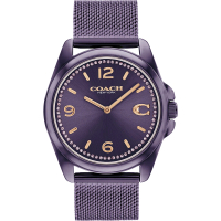 【COACH】C字晶鑽米蘭帶女錶-紫/36mm(CO14504145)