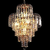 Luxury Royal Golden Crystal K9 Chandelier Crystal Golden Chandeliers Hall Living Room Lighting lustre de cristal