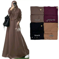 Irena set hijab knit premium Dress wanita muslimah Gamis baju midi muslim gaun lebaran oneset hijab 