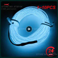 1~10PCS Can Be Cut Freely Glow El Wire Car Accessories Decoration El Cold Light Line Neon Cable Car Interior 3v Flexible 1M