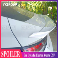 YKSRDNF For Hyundai Elantra Avante CN7 2020-2022 ABS Material Unpainted Color Rear Trunk Spoiler Trunk Lip Wing Car Accessories