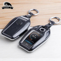 Carbon fiber ABS Car Key Case Cover Key Bag For Bmw F20 G20 G30 X1 X3 X4 X5 G05 X6 Accessories Car-Styling Holder Shell Keychain