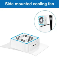 ABS LED Light Cooling Fan High Quality Low Noise White Cooling Side Fan Side Mounted Cooling Fan for PS5 Slim Host
