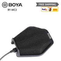 BOYA BY-MC2 Super-cardioid Condenser Conference Microphone with 3.5mm Audio Jack &amp; 5V USB Interface for Conference Room