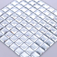 Glossy 5 beveled edges Crystal Diamond Mirror Glass Mosaic Tiles for KTV showroom Display cabinet DIY decorate wall sticker