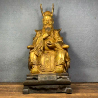 16" Tibetan Temple Collection Old Bronze Gilt East China Sea Dragon King Four Dragon Kings Poseidon Gather fortune ornament