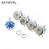 100PCS WH5-1A 470R 1K 2K 1K5 10K 22K 47K 4K7 100K 220K 470K 1M ohm 3-Terminals Round Shaft Rotary Taper Carbon Potentiometer WH5