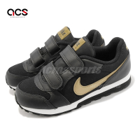 Nike 休閒鞋 MD Runner 2 VTB PSV 童鞋 中童 黑金 皮革 透氣 基本款 魔鬼氈 CJ6925-001