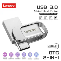 Lenovo 2 In 1 OTG USB 3.0 &amp; Type-C 2TB 1TB USB Flash Pen Drive Memory Stick USB 3.0 Flash Disk 128GB 256G 512G For Laptops/PC/TV