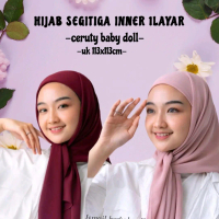 HIJAB SEGITIGA INNER 1 LAYAR HIJAB INSTAN/ KERUDUNG SEGITIGA INNER bahan ceruty Layer Nyaman wanita