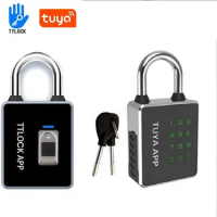 Smart Padlock TUYA/TTlock APP Bluetooth Fingerprint Unlocking Waterproof Password Key RFID Card USB Charging Door Lock